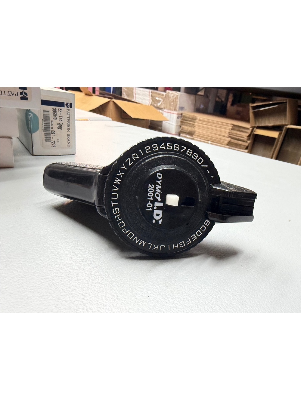 Vintage Black Handle Dymo Label Maker Id I.D. 2001-01